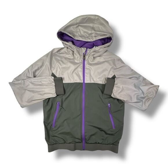 Oakley Windbreaker Hoodie Full Zip Lightweight Gray Purple Jacket Size Medium - Picture 1 of 7
